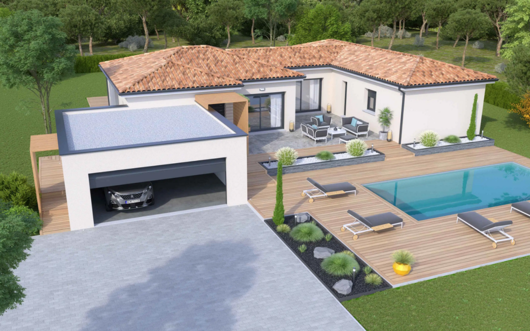 Villa de 150 m2 sur un terrain de 2250 m2 à Perpignan.